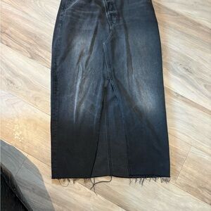 Reformation Black Denim Maxi Skirt